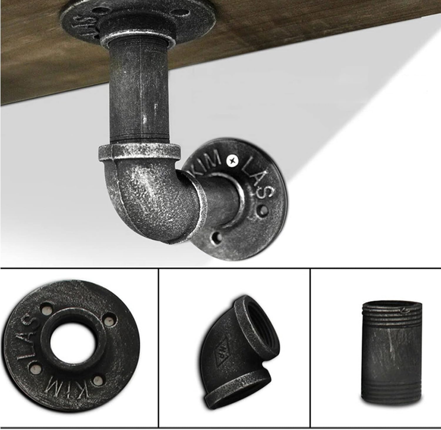 Drsyffsup Wall Mount Storage Rack, Industrial Pipe Floating Corner Shelves Flower Stand Book Shelf, for Bedroom, Bathroom, Living Room, Kitchen,Home Office,Bar Decorative (Size : 60x20cm)