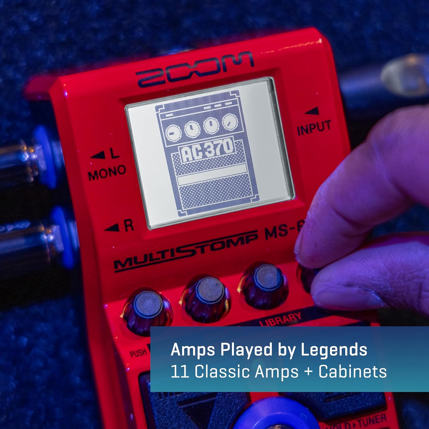 Zoom MS-60B+ MultiStomp Bass Effects Pedal with 95+ Effects Featuring Amp Models, Preamps, Chorus, Delays, Reverbs, Filters, Stereo Effects, Effect Chaining, Single Stompbox, Tuner, & Battery Powered