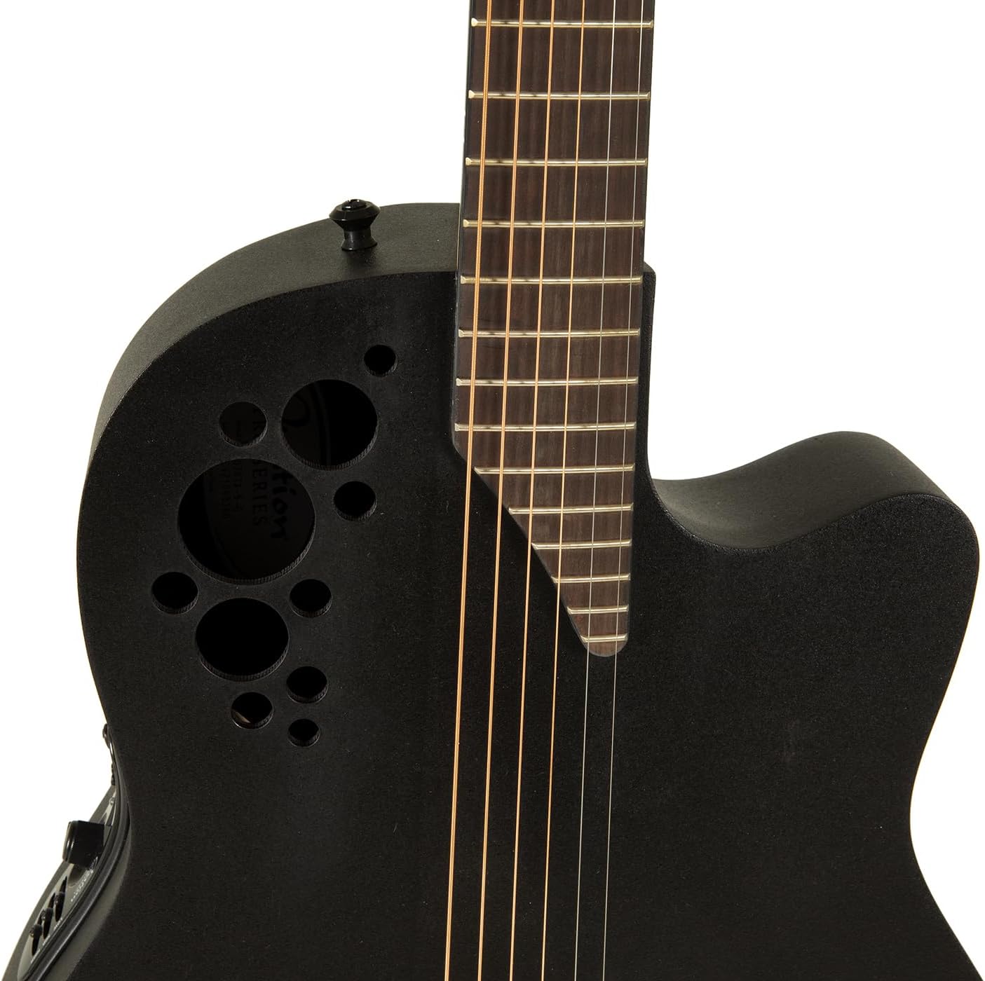 Ovation Mod TX Collection Acoustic-Electric Guitar, Textured Black, Deep Contour Body (2078TX-5)