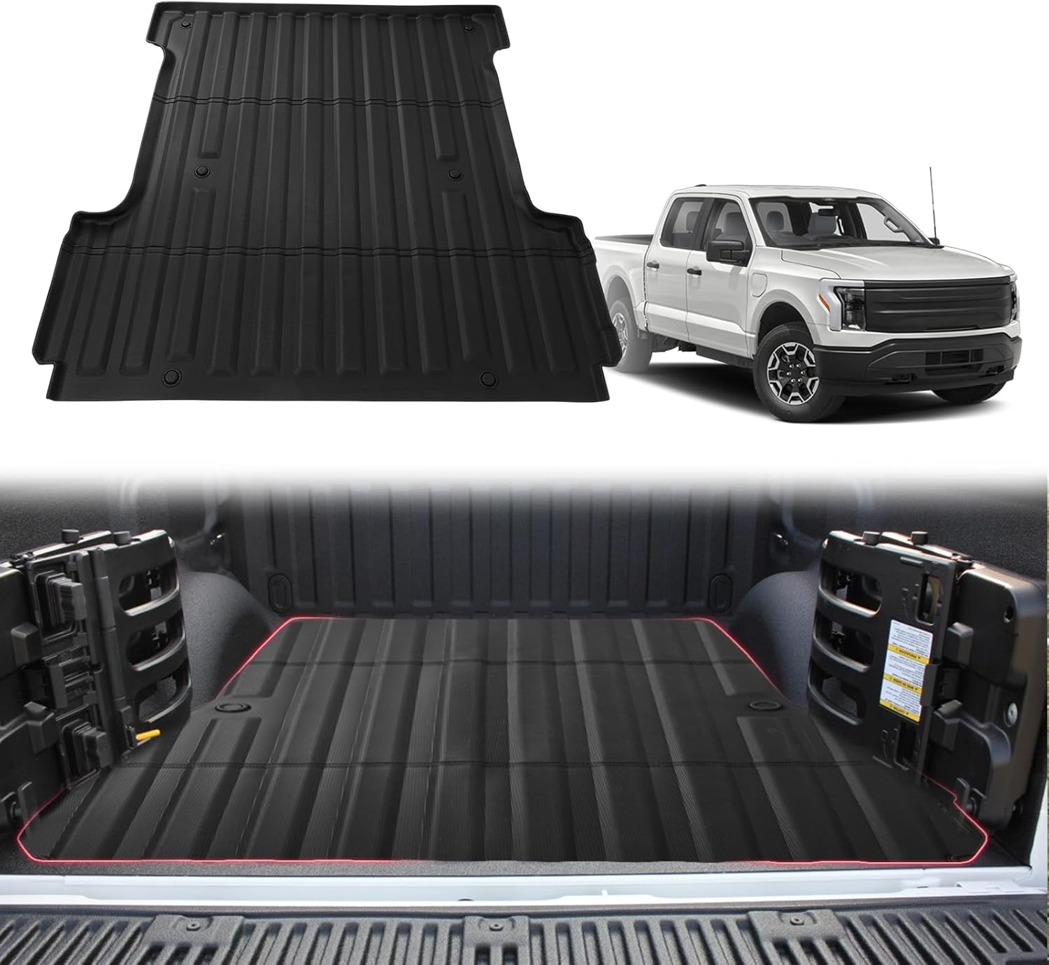 SCITOO Truck Bed Mat Fits for 2015-2024 Ford F150 All Weather Protection TPE Vehicle Bed Mat Heavy Duty Pickup Car Bed Cargo Mat 5.5FT Short Bed