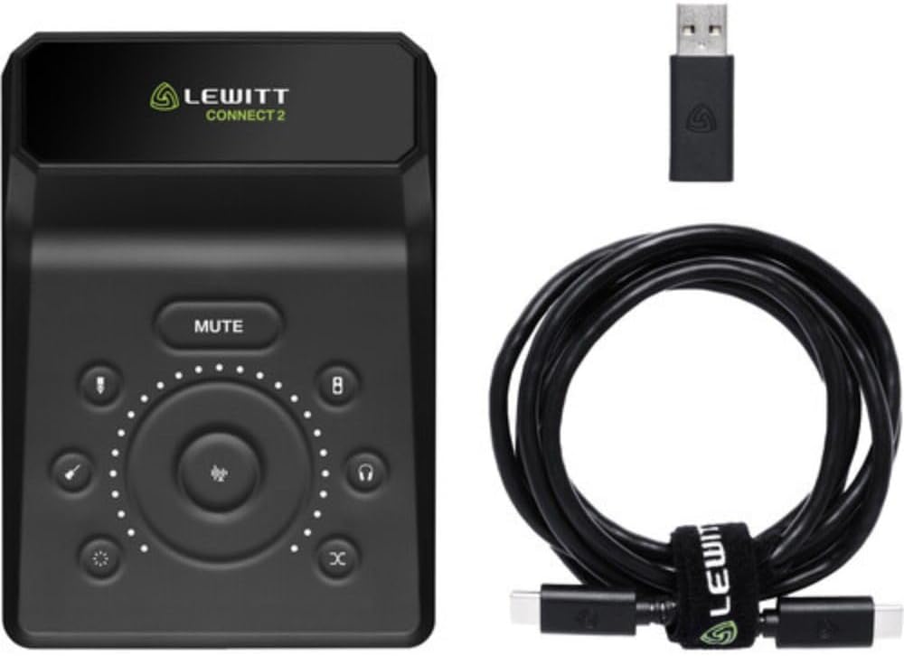 Lewitt CONNECT 2 USB-C Audio Interface Bundle with Polsen HPC-A30 Closed-Back Studio Monitor Headphones XLR- XLR Cable