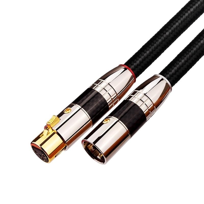 Hi-End 7N OCC+ Silver Plating XLR Male to Female Balanced Audio Cable 3Pin Ja-ck Extension Cable(1 Piece,2m)