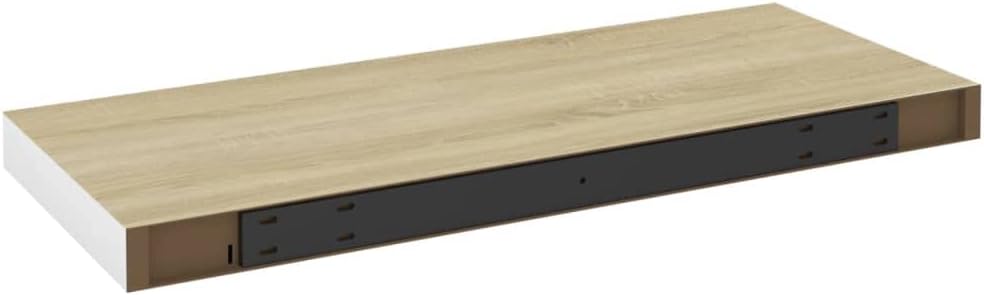 Modern Floating Shelves,Wall Storage Shelves,Wall Mounted Shelf Organizer Unit Display Shelf,Invisible Mounting System,Awards,Book,Collectibles,Ornaments,4 pcs Oak and White 23.6