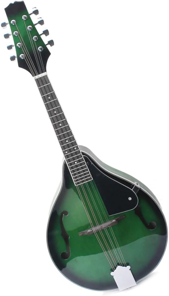 Zerodeko String Basswood Mandolin A Style Acoustic Musical Instrument with Rosewood Adjustable Bridge Fingerboard Steel Strings Green for Beginners and Stringed Instrument Enthusiasts