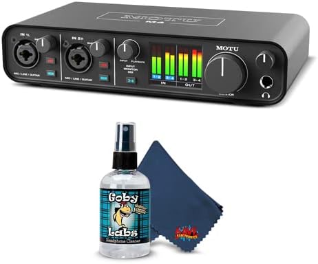 MOTU M4 4x4 USB-C Audio Interface Bundle with 6Ave Cleaning Kit