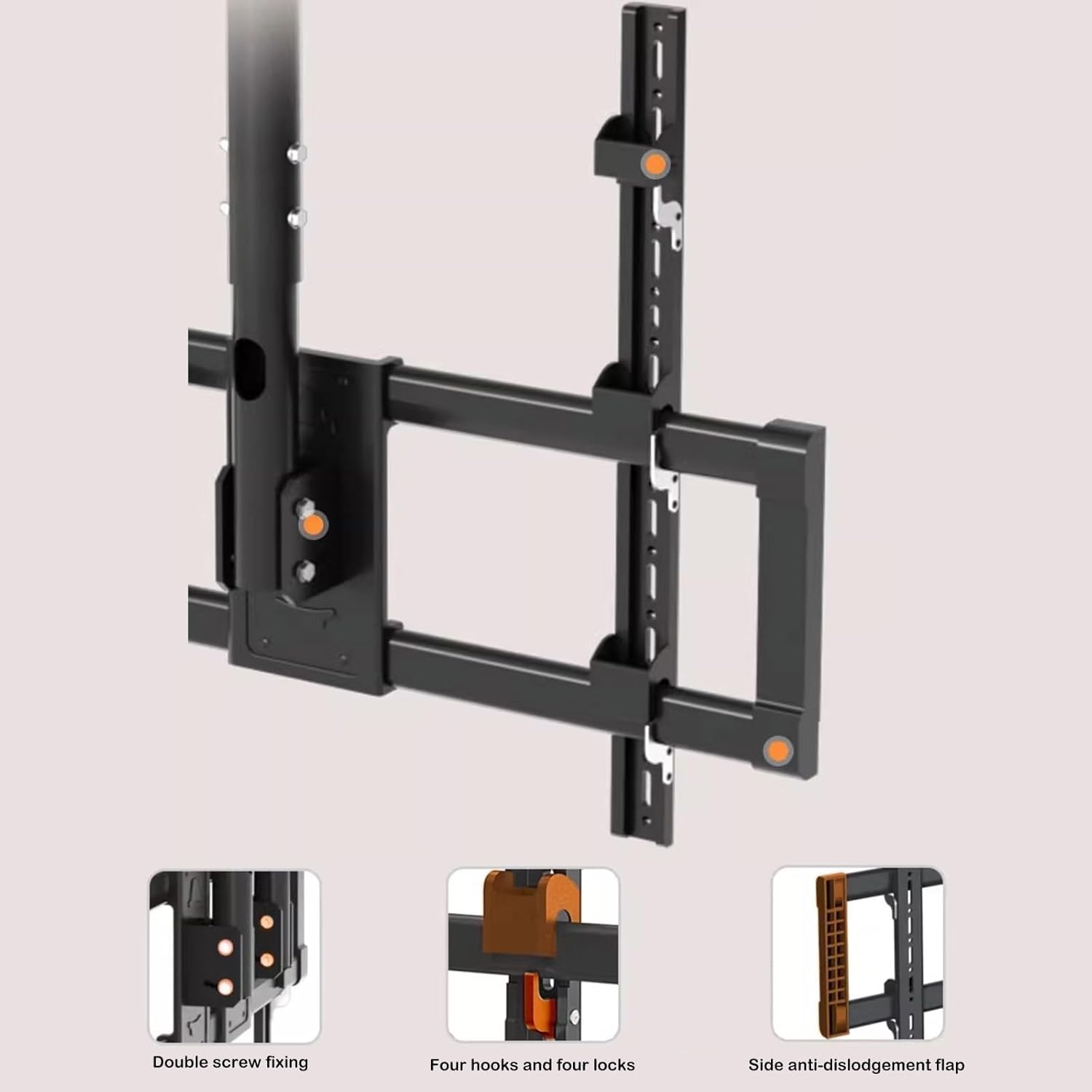 Ceiling TV Mount Stand - Tv Wall Mount, Adjustable Height Double Pole Single Screen TV Mount, Tilt Swivel Telescopic TVs Bracket for 50-100 Inch TVs, Can Mount On Ceilings/Wall,