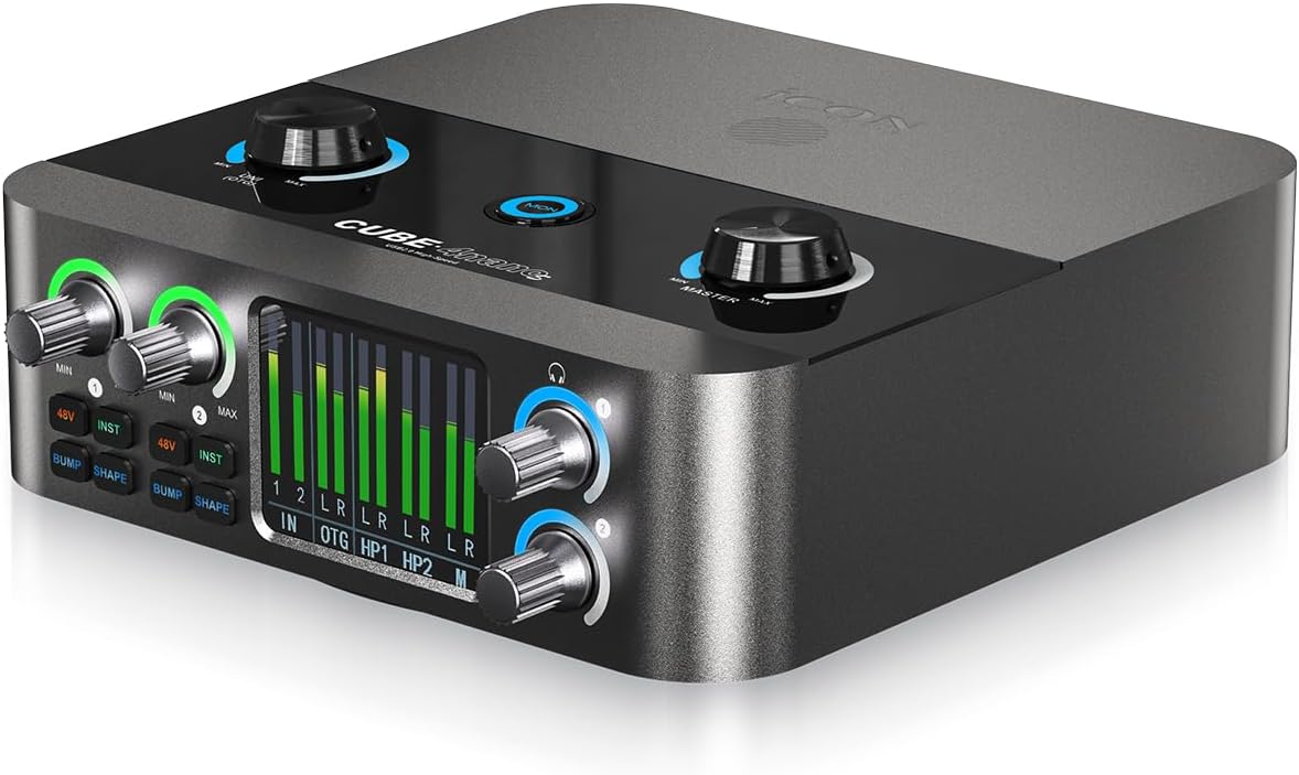 iCON Pro Audio Cube 4NanoS USB Audio Interface Sound Card for PC Mac, Professional Wired Recording Interface