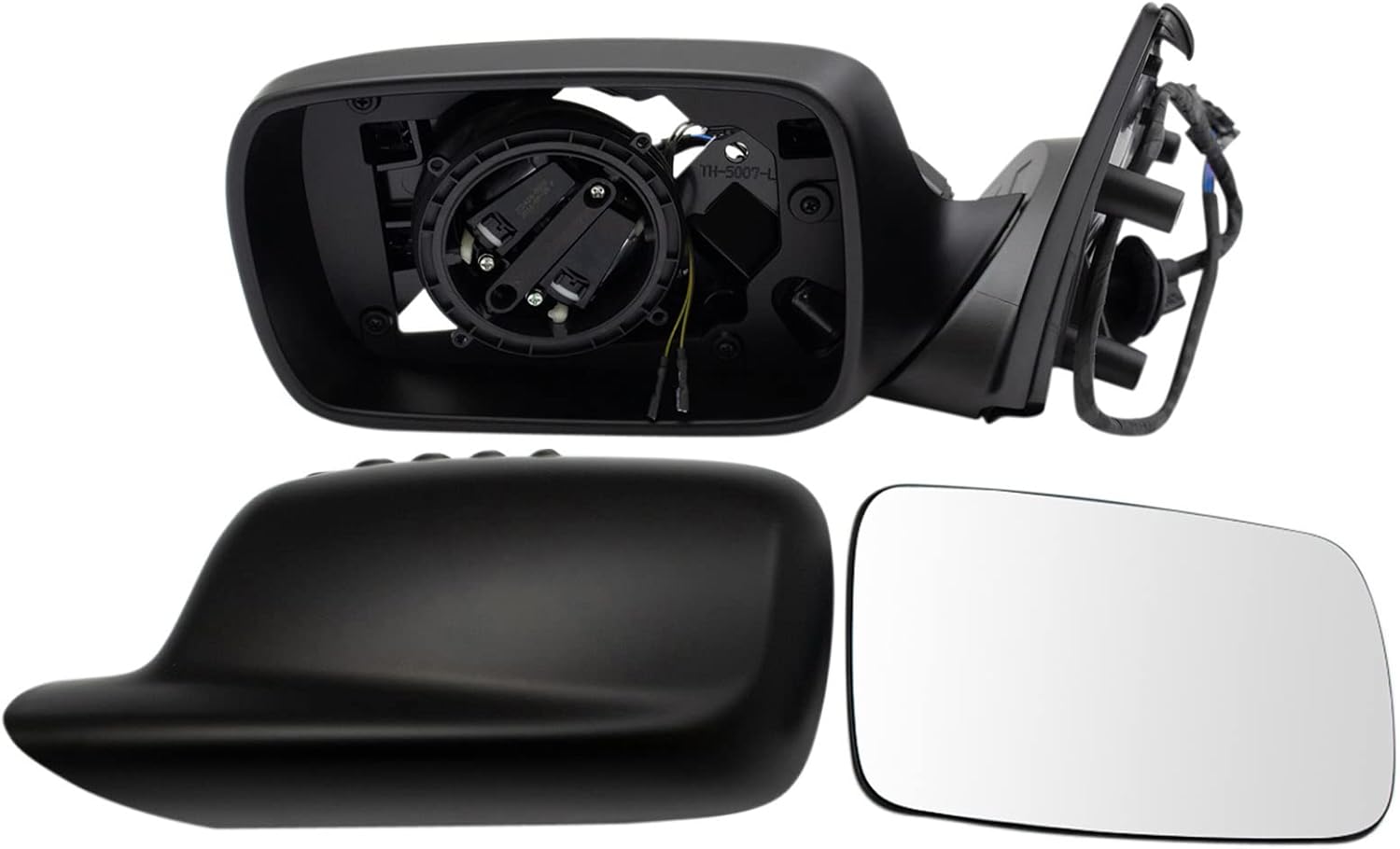 TRQ Left Mirror Manual Folding Drivers Side Compatible with 2002-2005 BMW 745i 745Li 2006-2008 750i 750Li 2004-2006 760i 2003-2008 760Li BM1320137