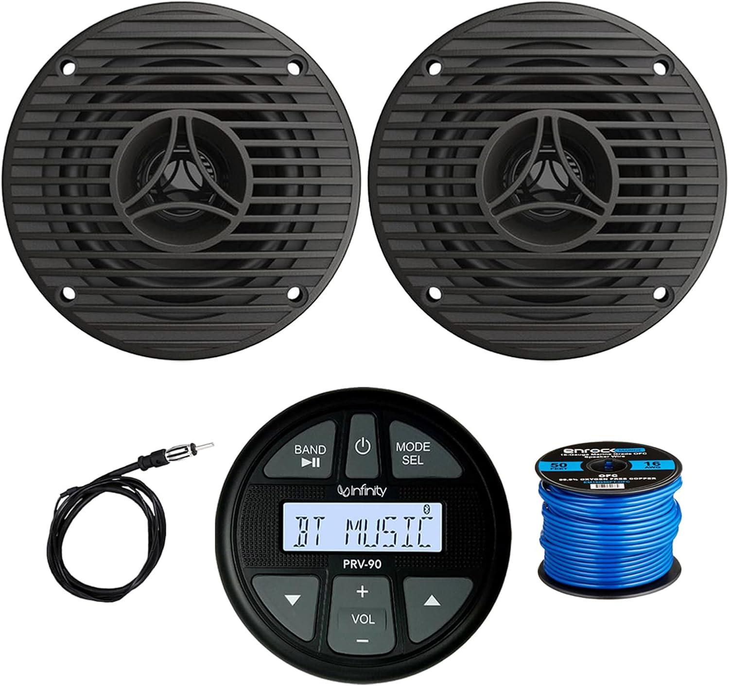 Gauge Style AM/FM Bluetooth AUX/USB Marine Stereo Radio Digital Media Receiver, 3.5