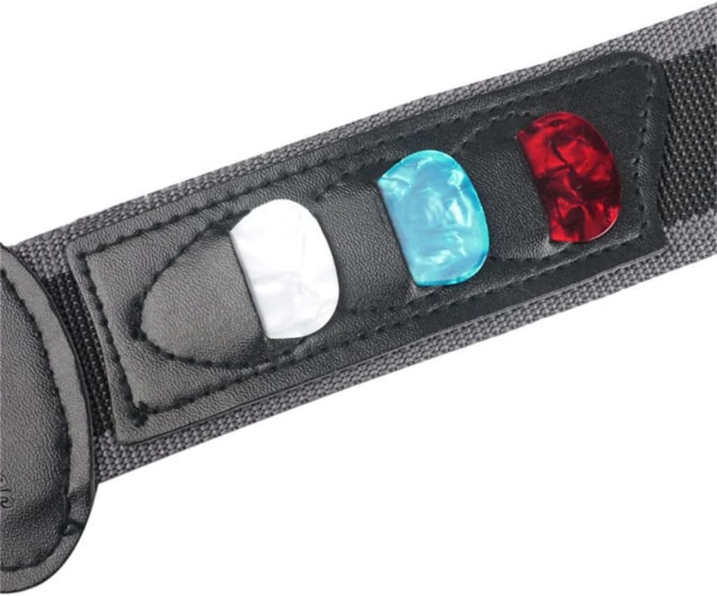 Adjustable Guitar Strap Belt Leather with 3 Plectrums Pick Holders Electric Acoustic Bass Accessories