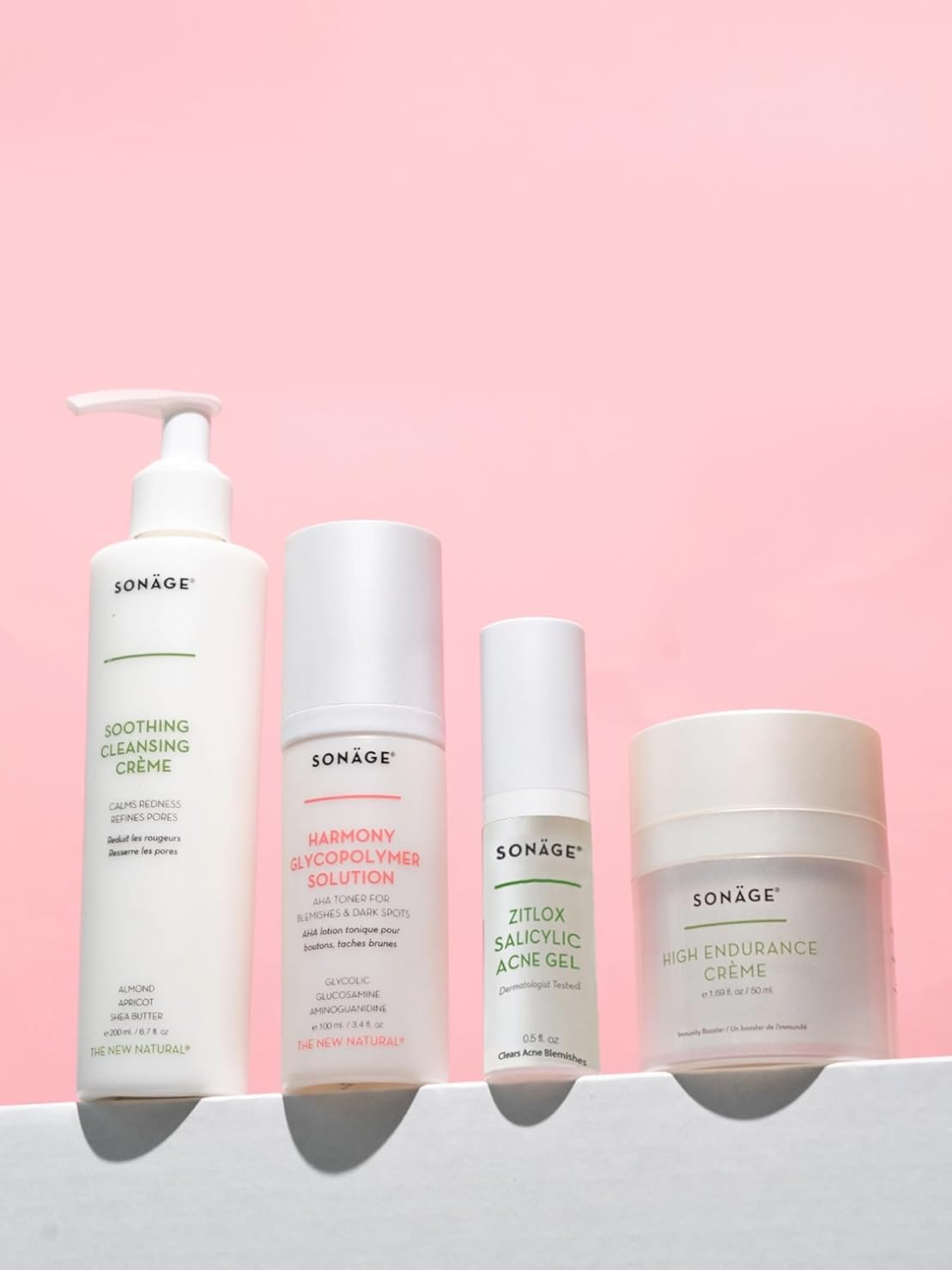 SONAGE Acne Skin Care Kit - Cleanser, Exfoliator, Acne Spot Treatment, Moisturizer