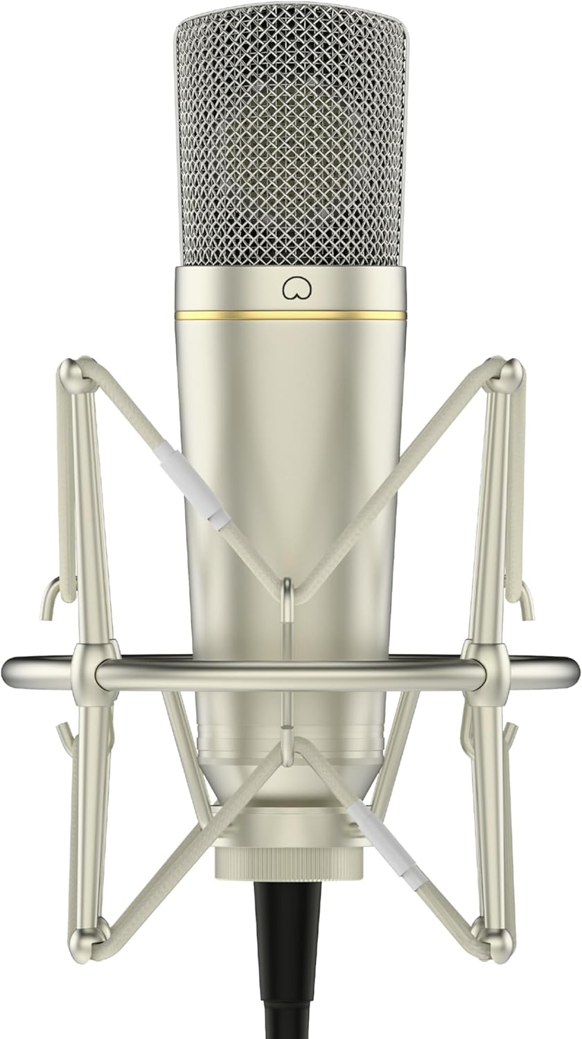 MA-67 Studio Condenser Microphone, 34mm Gold Large Diaphragm Capsule, Including Hydro Pop Filter, Metal Shock Mount, XLR Cable and Mic Bag - For Music Production, Vocal Recording and Podcasting