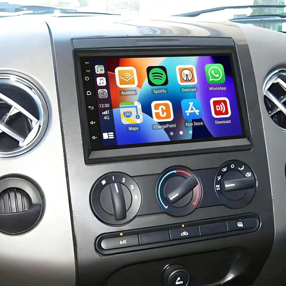 Car Stereo Radio Compatible for Ford F150 F-150 2004-2008 with Carplay Android Auto GPS Navigation 7in Touchscreen Car Radio Player with Bluetooth WiFi FM SWC Mirror Link Split Screen + Backup Camera