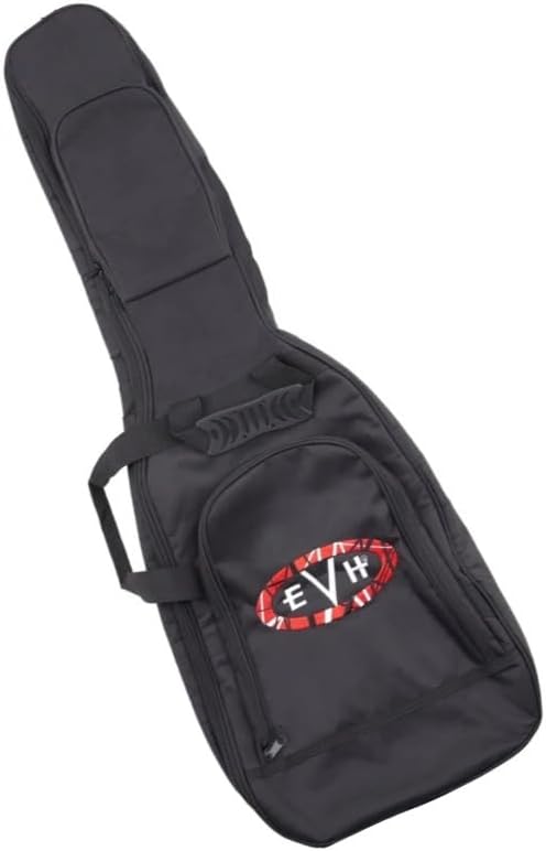 EVH Wolfgang Striped Series Gig Bag with Nylon Side Handles and Back Straps for Electric Guitars (Black, 20 mm)