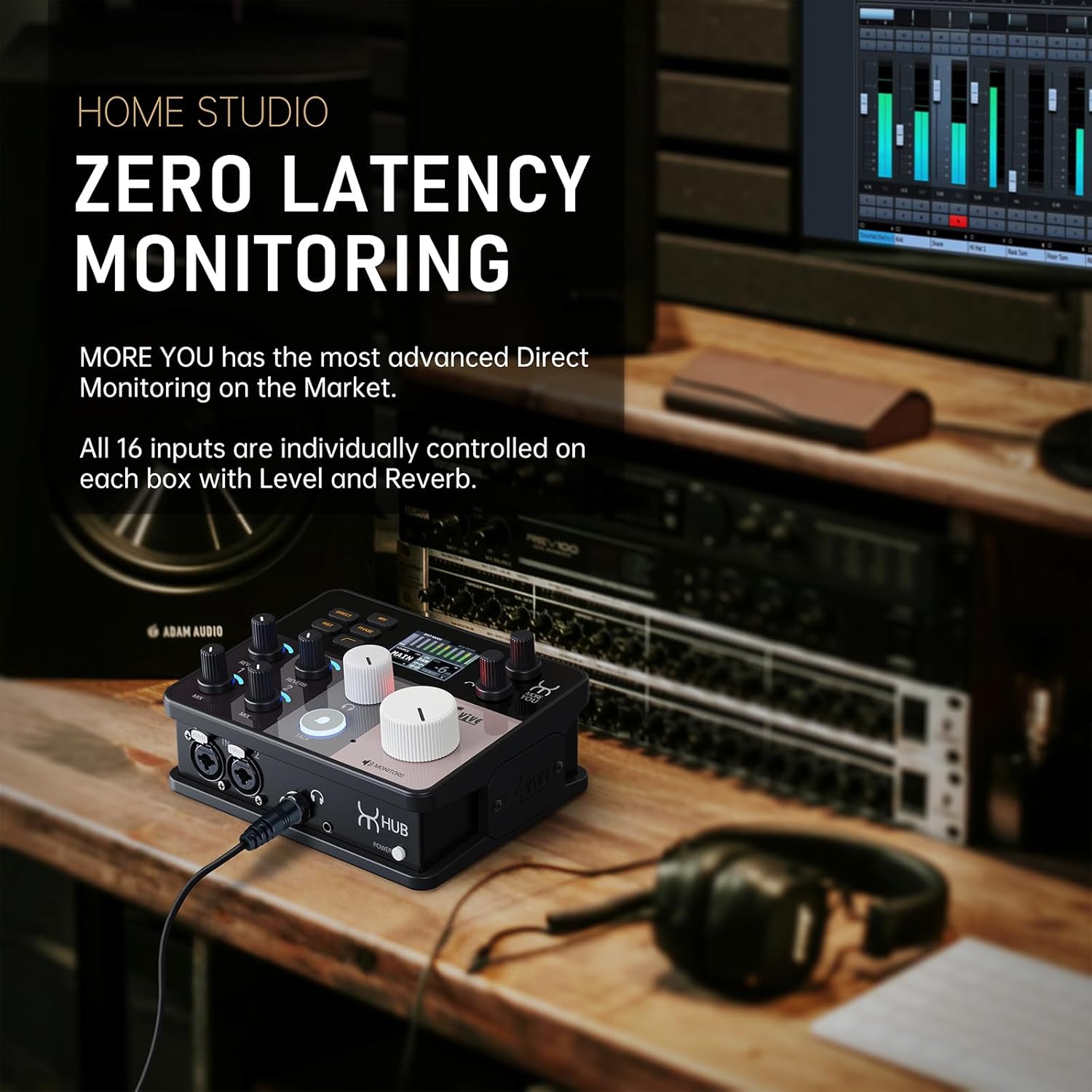 Xvive More You USB Audio Interface for Recording, Producing and Engineering Expandable, Talkback,Auto-gain,16-Channel Discrete Headphone Monitoring (HUB)