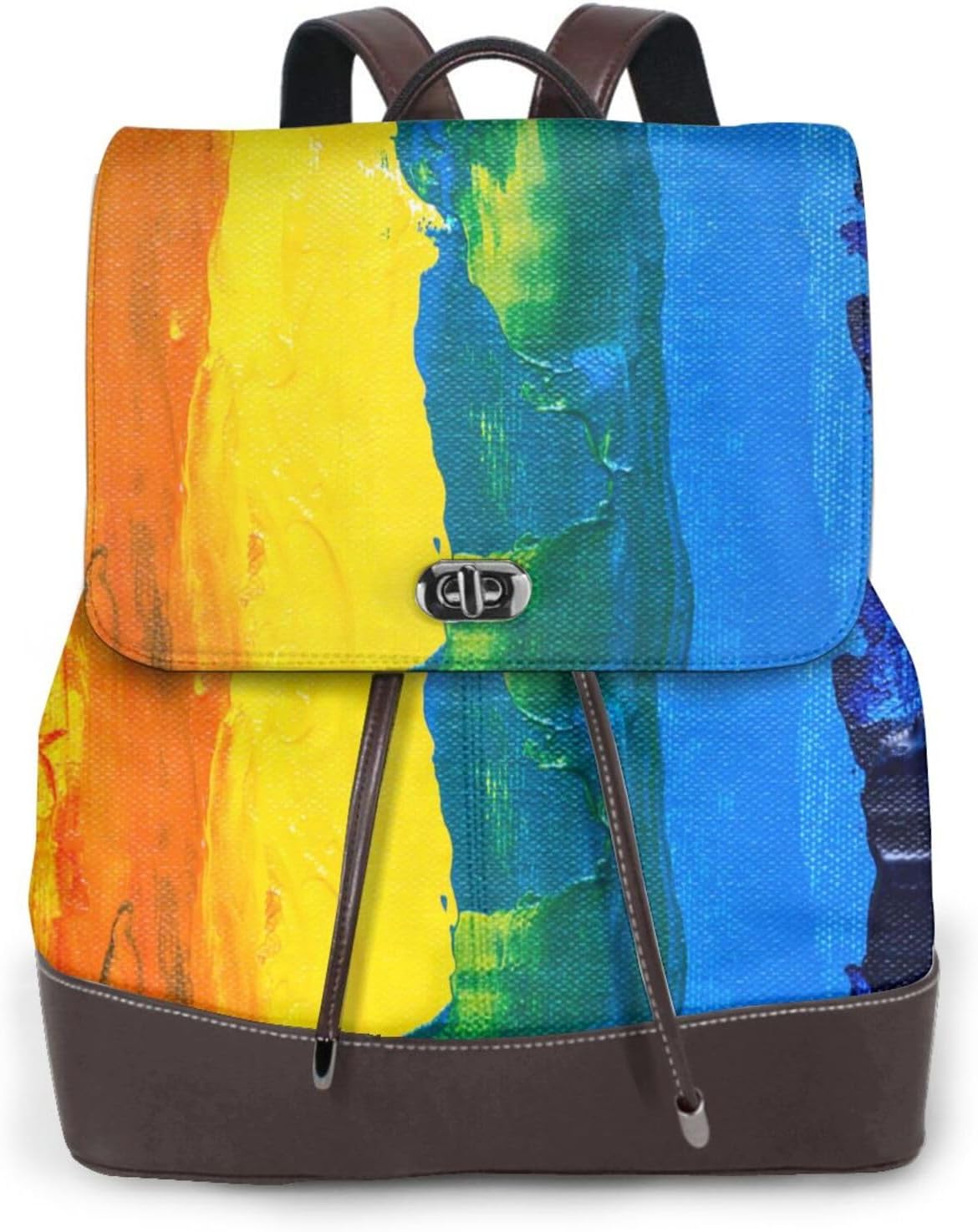 Rainbow Colored for Womens Backpack Purse Microfiber PU Anti-theft Large Fashion Designer Travel Bag Ladies Shoulder Bags