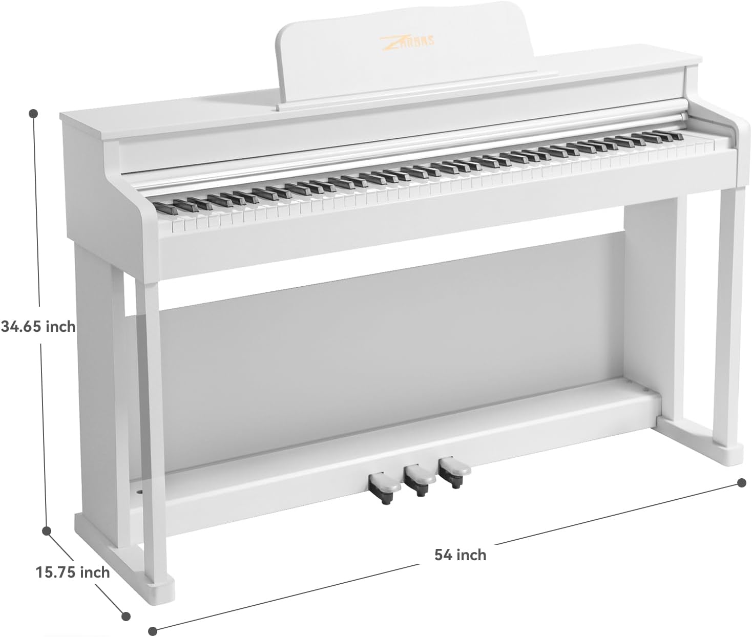 ZHRUNS Digital Piano, 88 Key Full Weighted Keyboard Piano