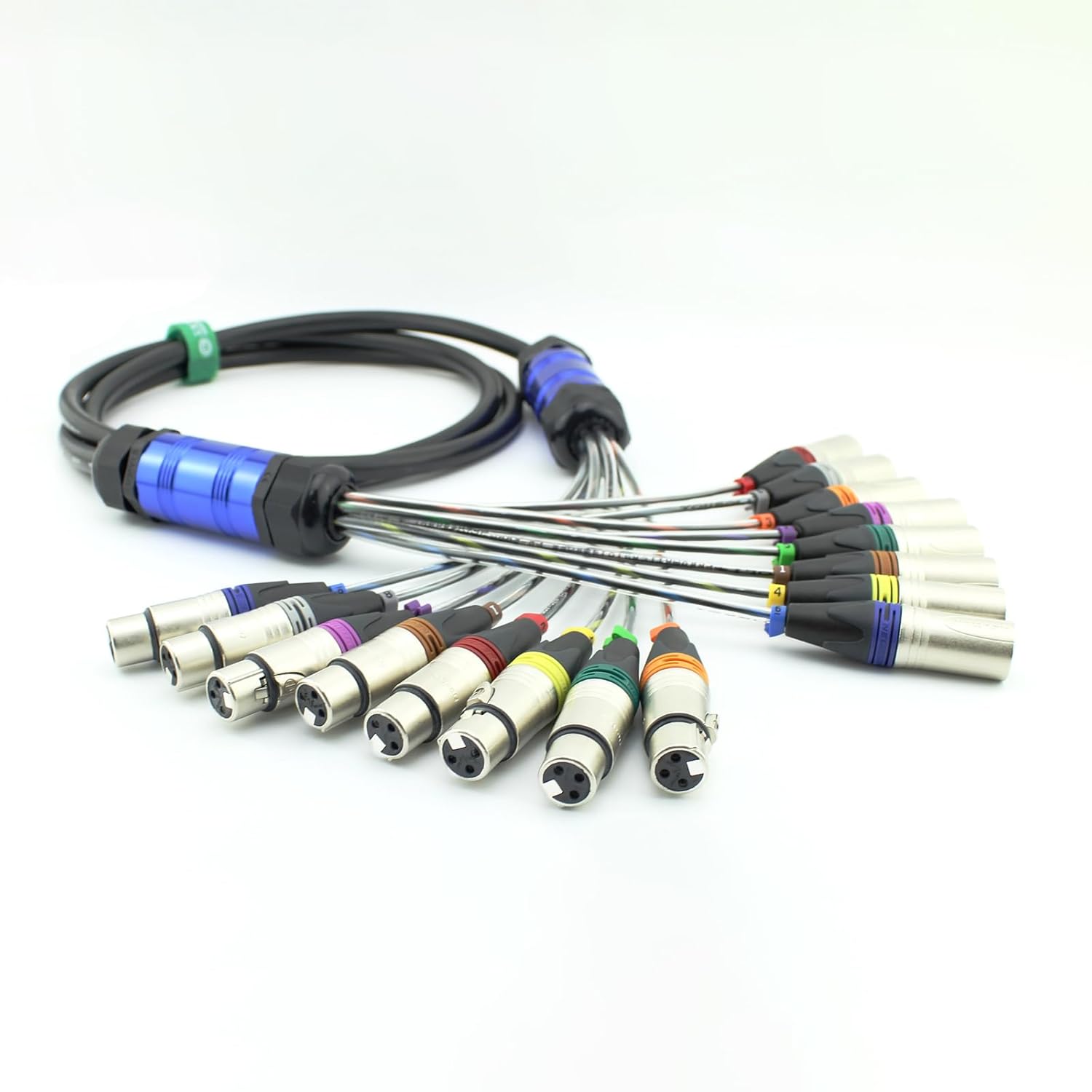 Hand-Welding XLR Snake Cable 8 Channel Male to Female Balanced Microphone Cable, for Stage Recording Studio Live Mobile Performance Signal Line, Made by Canare MR202-8AT, Neutrik NC3MXX NC3FXX