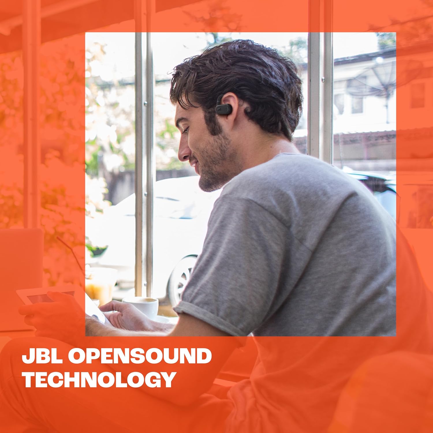 JBL SoundGear Sense - True Wireless Open-Ear Headphones, JBL OpenSound Technology, Splash and dust Resistant, 4 mics for Crisp, Clear Calls, Up to 24 Hours of Battery Life, Plus Speed Charge (Black)
