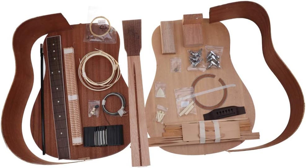 DIY Acoustic Guitar Kit 41 Inch Spruce Wood Build Your Own Instrument Complete Assembly Set for Beginners Adults