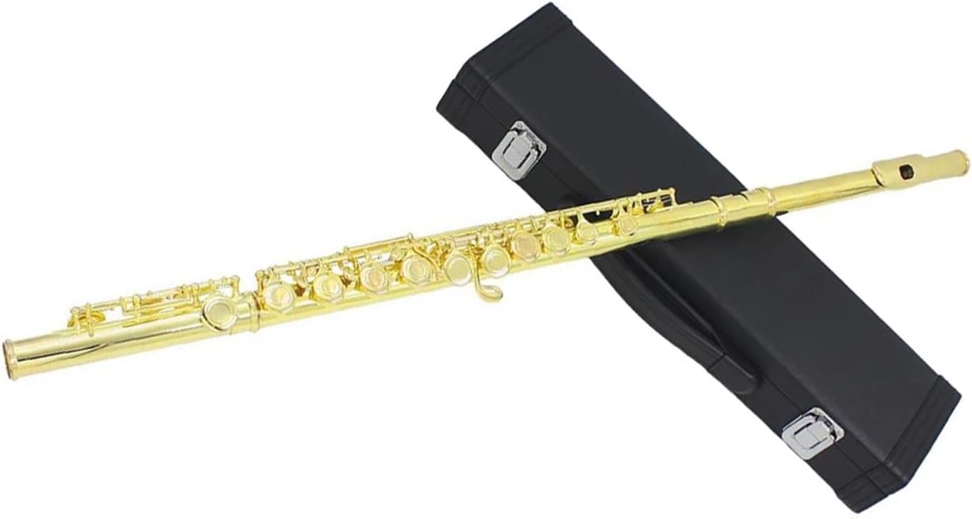 Flute Set Gold 16 Hole C Closed Hole Gold Plated Keys White Bronze Flute with E Key Woodwind