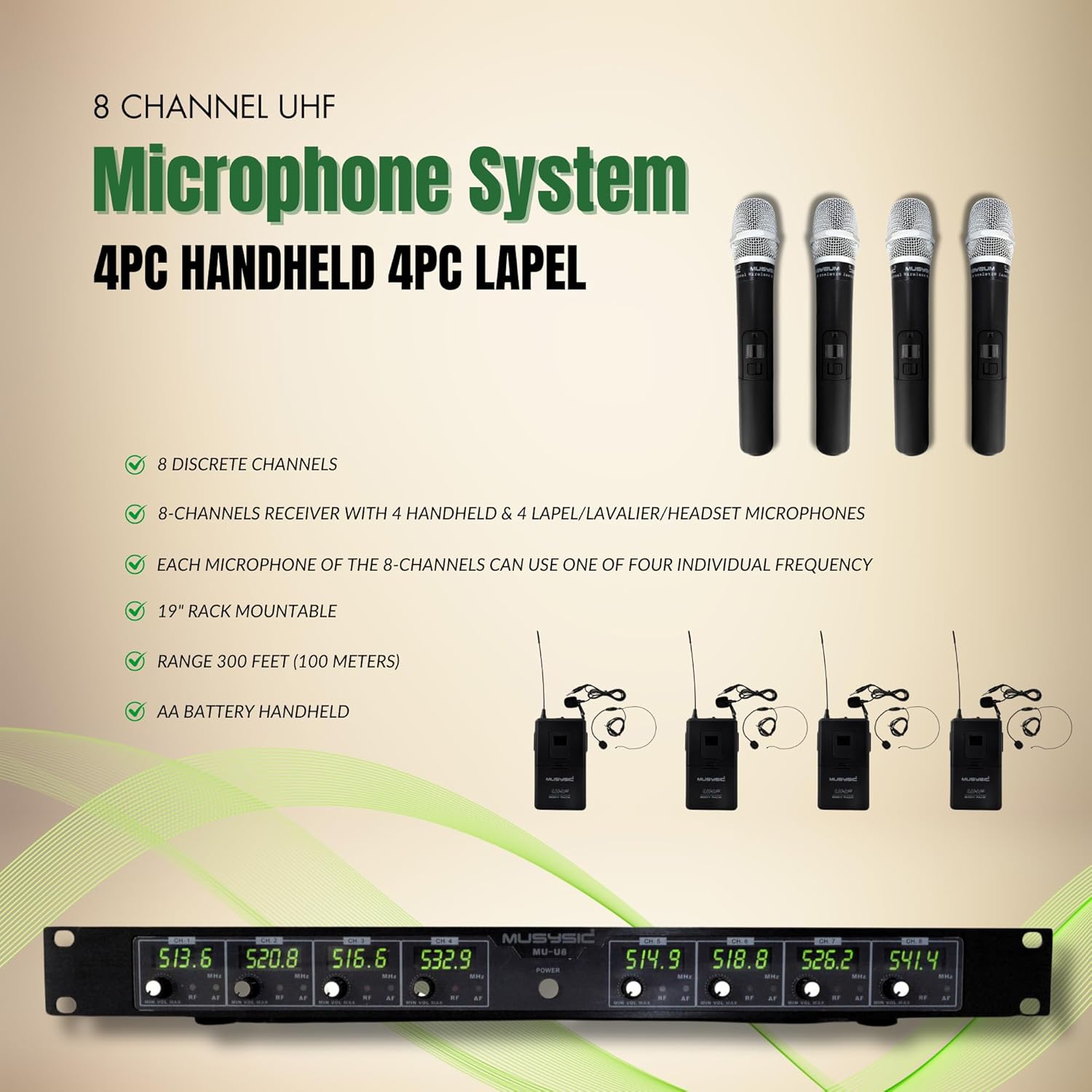 MUSYSIC Pro Wireless Microphone System – Advanced SM Technology, 1/4