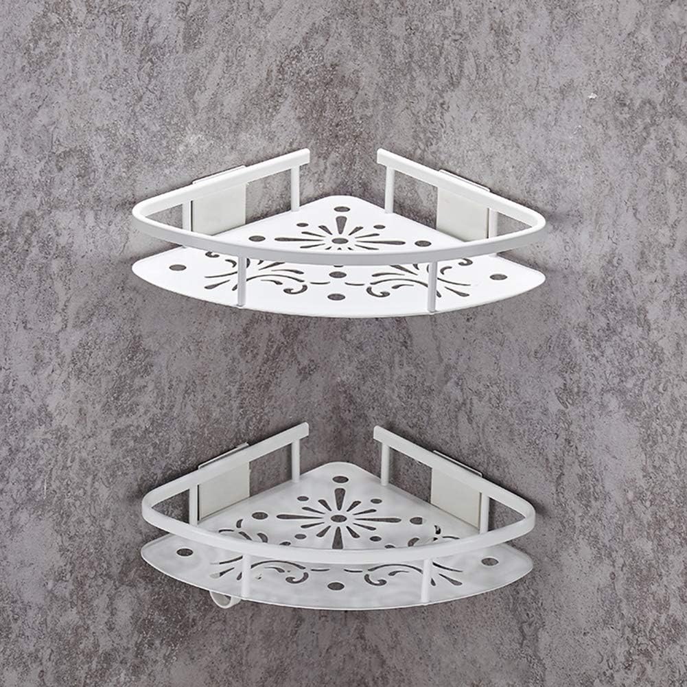 Bathroom 2-Tier Corner Shelves Wall Mount er Shelves Bathroom Wall Triangular Rack Storage Holder