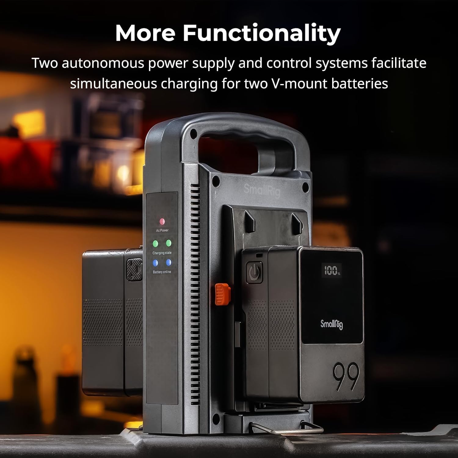 Bundle: SmallRig Shotgun Microphone Holder and SmallRig V Mount Battery Charger