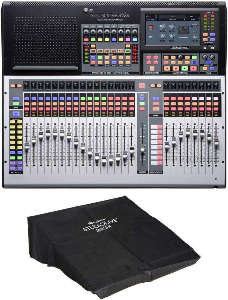 PreSonus StudioLive 32SX Series III S 32-Channel Compact Digital Mixer/Recorder/Interface Bundle with PreSonus StudioLive 32-Cover Series III Console Cover (Black)