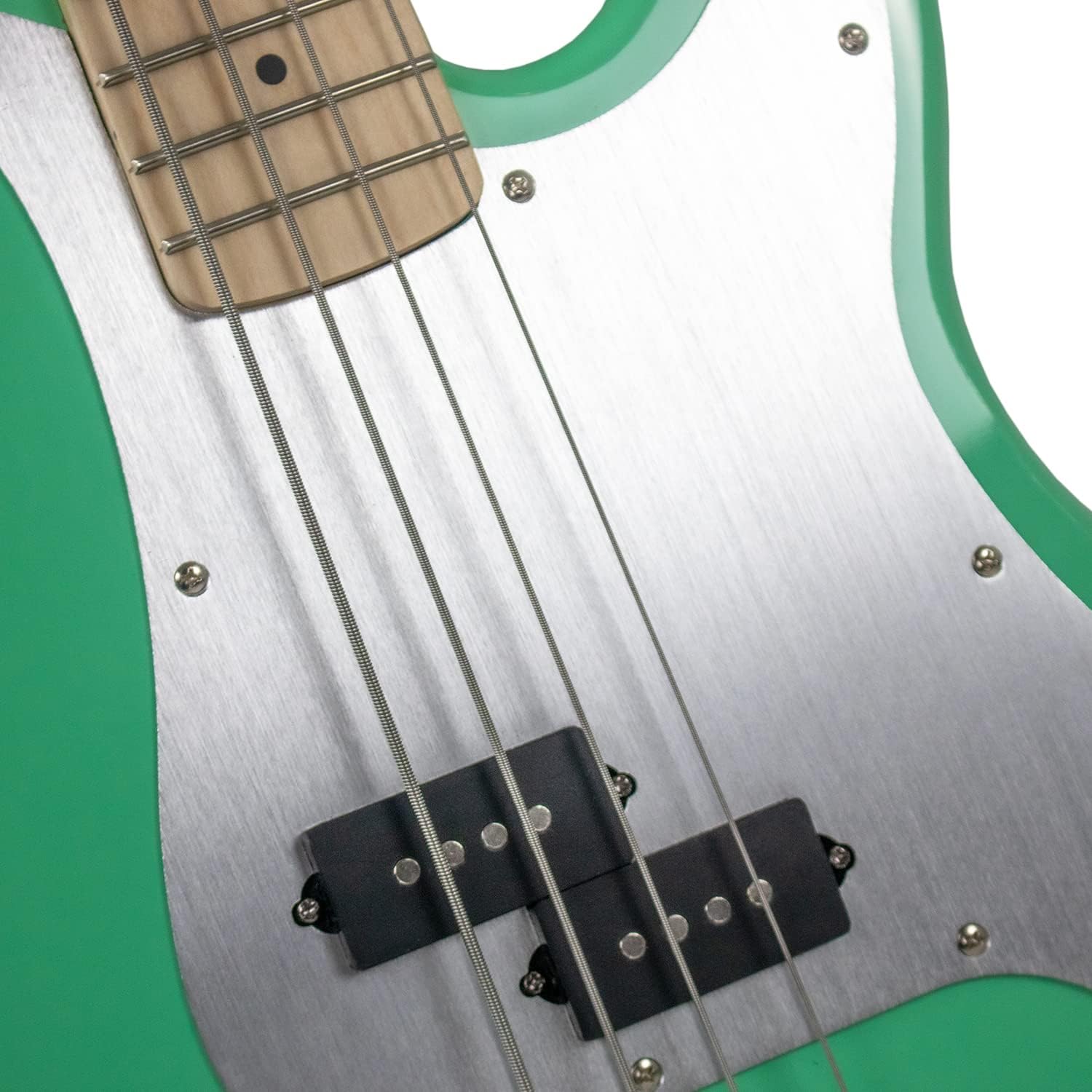 Sawtooth Americana Road Warrior Series Surf Green w Aluminum Pickguard Electric Bass Guitar