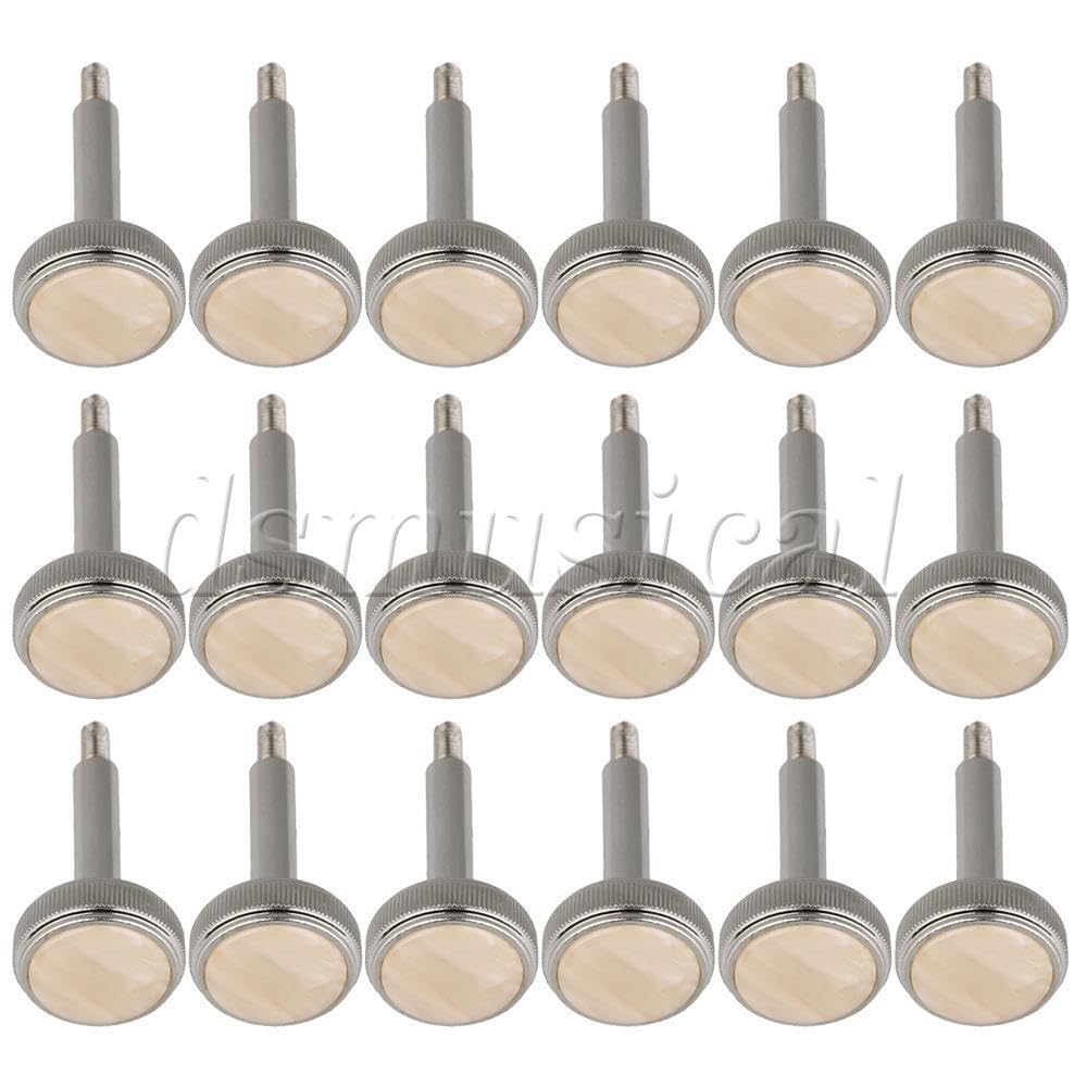 Generic 18 X Euphonium Valve Finger Buttons Brass Nickel Plated Replacement Part