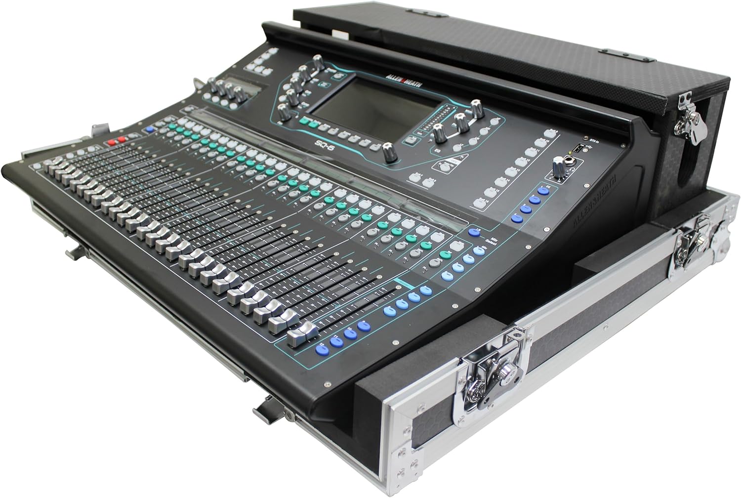 ProX XS-AHSQ5DHW ATA Digital Audio Mixer Flight Case for Allen & Heath SQ5 Console with Doghouse compartment and Caster wheels
