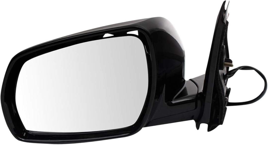 TRQ Driver Side Power Heated Mirror Gloss Black Smooth Paint to Match Compatible with 2005-2007 Nissan Murano NI1320180