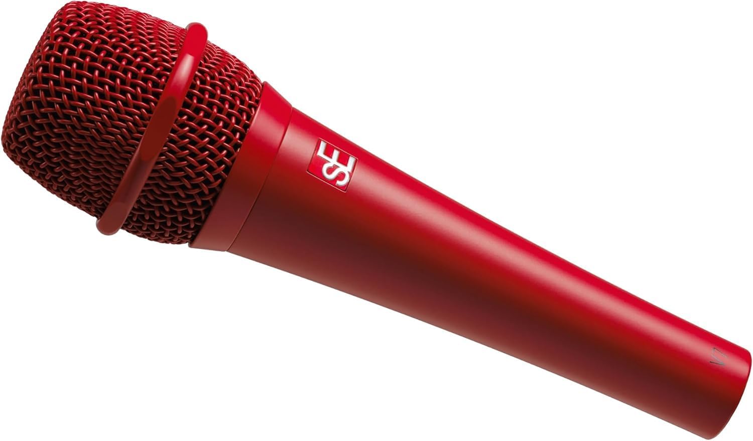 Briskdrop sE Electronics V7 Red Dynamic Supercardioid Handheld Microphone, Red - Bundle with 2 XLR Cables and 10 Cable Ties