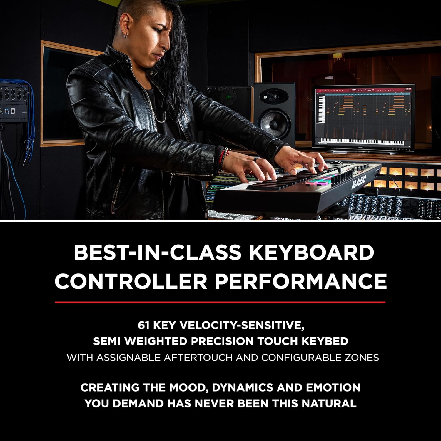 M-AUDIO Oxygen Pro 61 Key USB MIDI Keyboard Controller With Beat Pads, MIDI-assignable Knobs, Buttons and Faders, and Native Instruments Sound Package (NKS Integration)