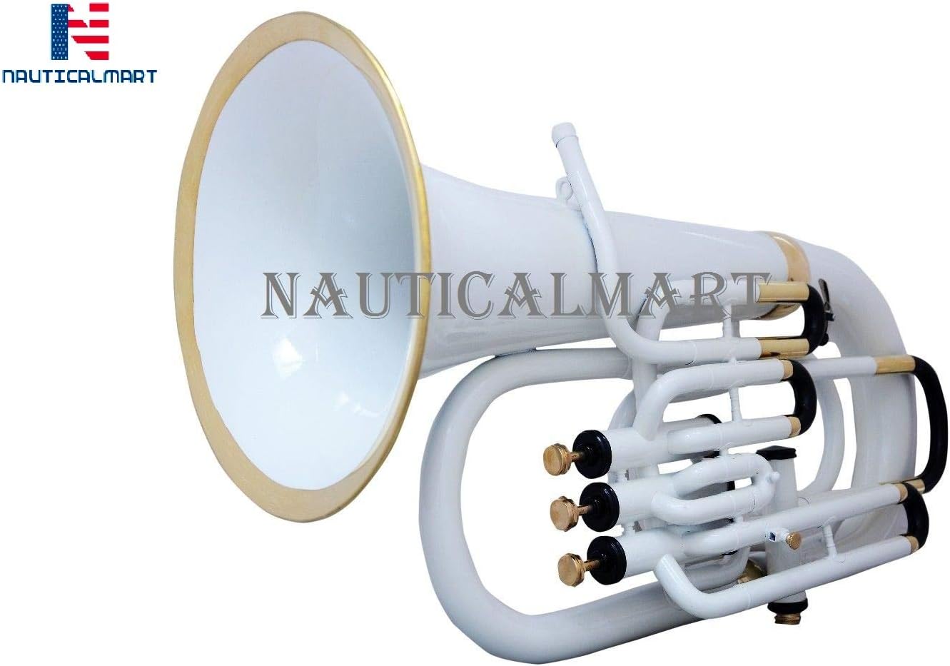 Bb Euphonium 3 Valve - White Musical Instrument Gift