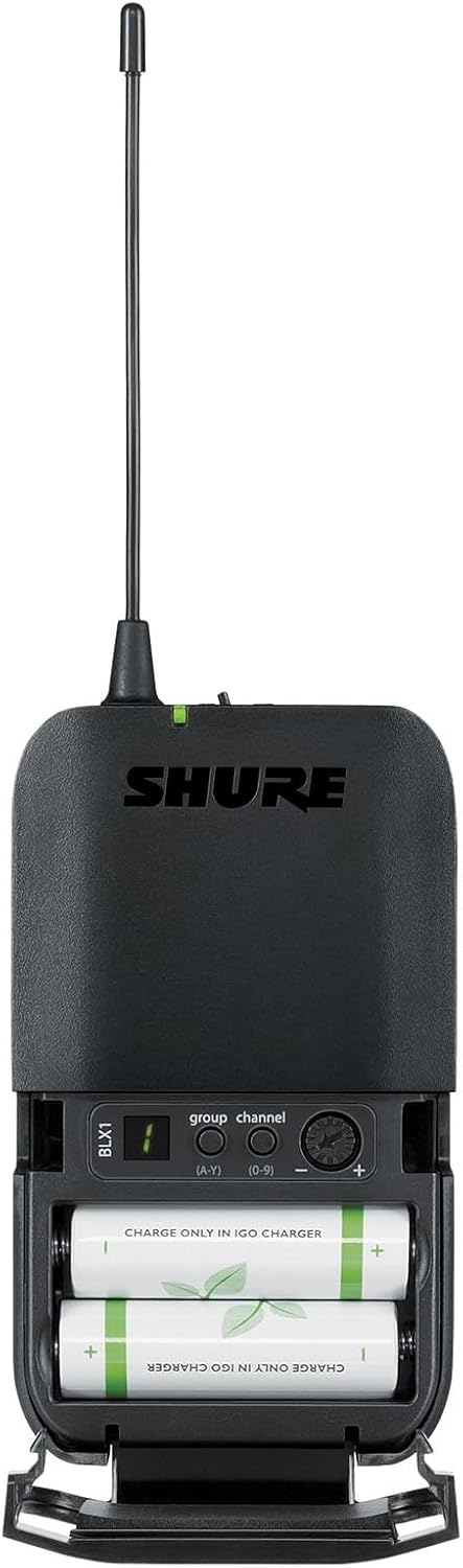 Shure BLX14/P31 Wireless Microphone System - 14-Hour Battery Life, 300 ft Range, UHF | Includes PGA31 Headset Mic, Bodypack Transmitter, Single Channel Receiver | H10 Band (BLX14/P31-H10)