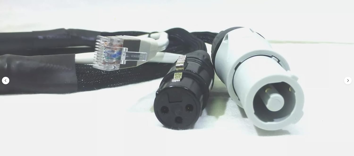 LASE 12 Ft TRIAMESE Power Audio Data Combo Cable for Line Array Powered Speaker