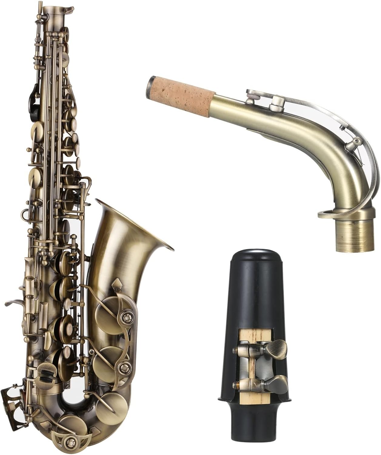 TSTS E-Flat Alto Saxophone Brass Lacquered Gold EB Sax Woodwind Music Instruments with Case Brass Sax Full Kit