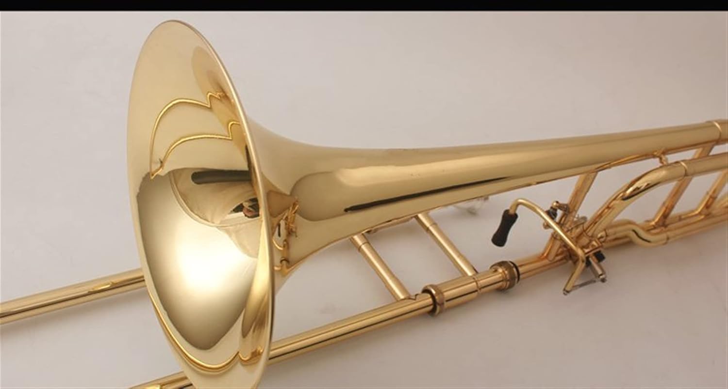 Student Trombone Professional Tenor Trombone B Flat Turn F Transposition Trombone Lacquer Gold Brass with Mouthpiece Accessorie Trombone Kit