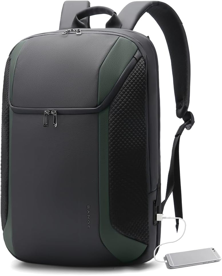 BANGE Smart Business Laptop Backpack Waterproof can fit 15.6-17.3 Inch Laptop with 3.0 USB charging port for men and women