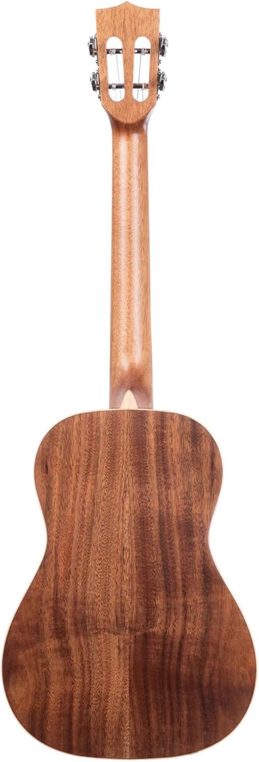 Kala KA-SA-B Solid Acacia Baritone Ukulele Satin Natural Bundle with KALA Klipz Blue Clip-On Tuner & Polishing Cloth – Rich Tone, Maple Binding, Slotted Headstock, Premium Baritone Build