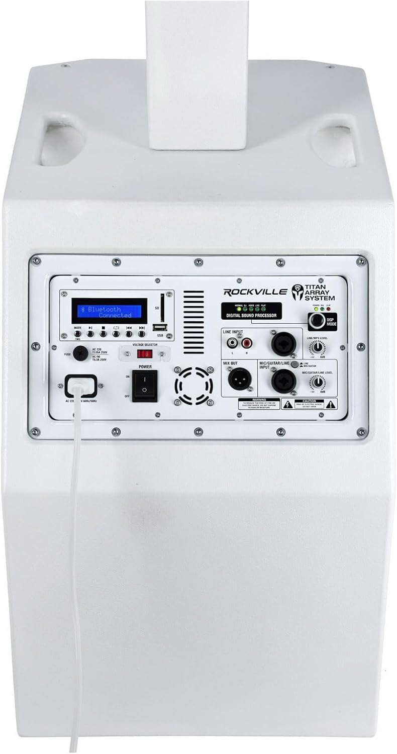 Rockville Bundle: (2) Titan Array System White Pro Powered Column Array Speakers with Dual 10