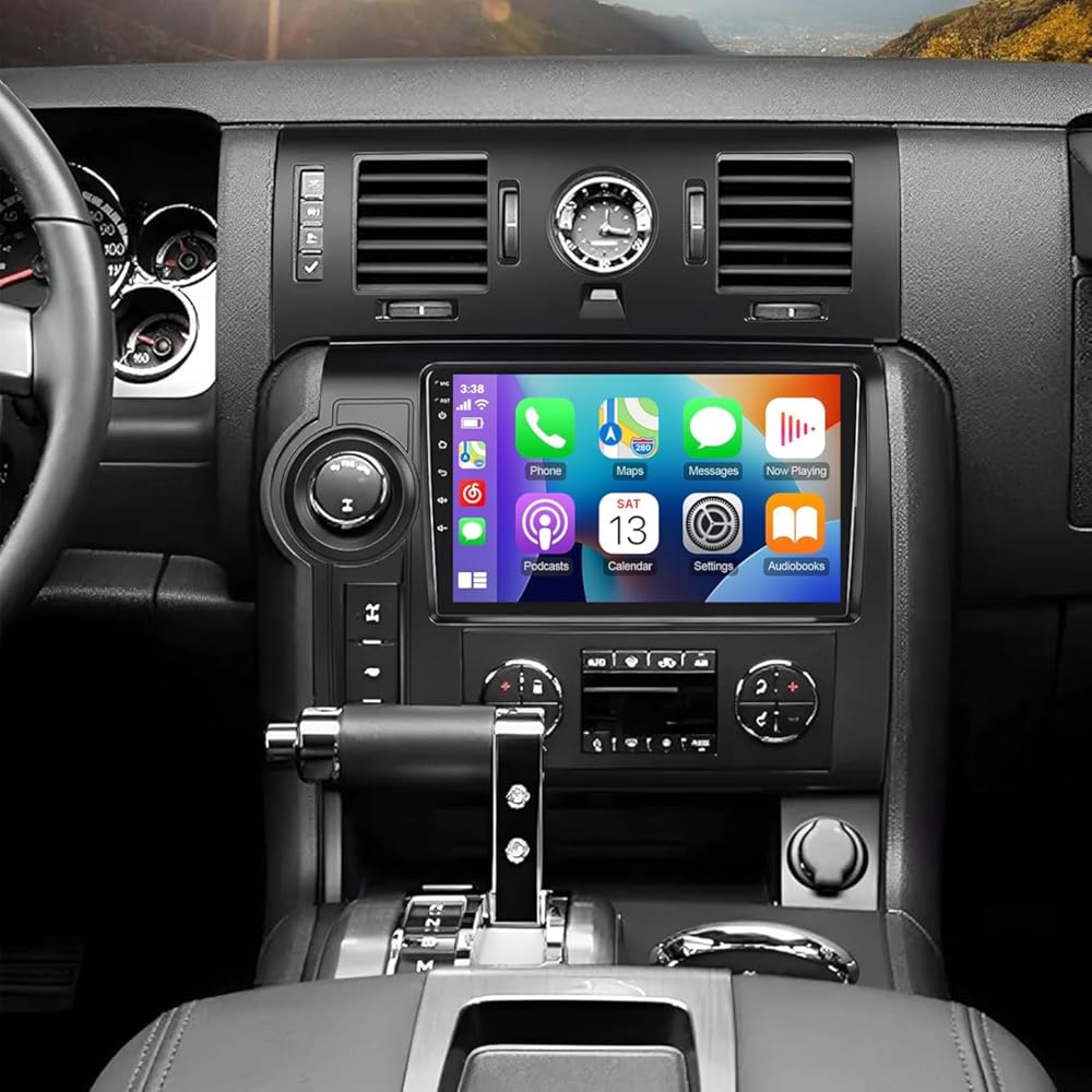 PHEZEN 9 inch Touchscreen Car Stereo Fit for Hummer H2 2008-2009, Android 15 Double Din Car Radio with Carplay & Android Auto in-Dash Navigation BT Mirror Link WiFi Backup Camera 2+64G