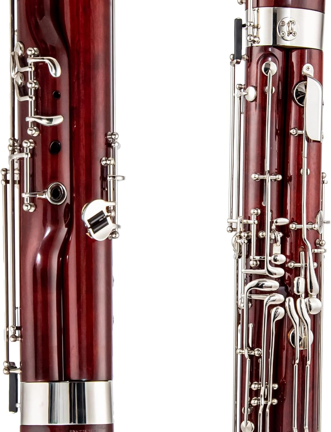BNS-M maple wood bassoon c key full german key system with silver plating whisper and lock key woodwind instrument with high grade case accessories for student to intermediate instrument