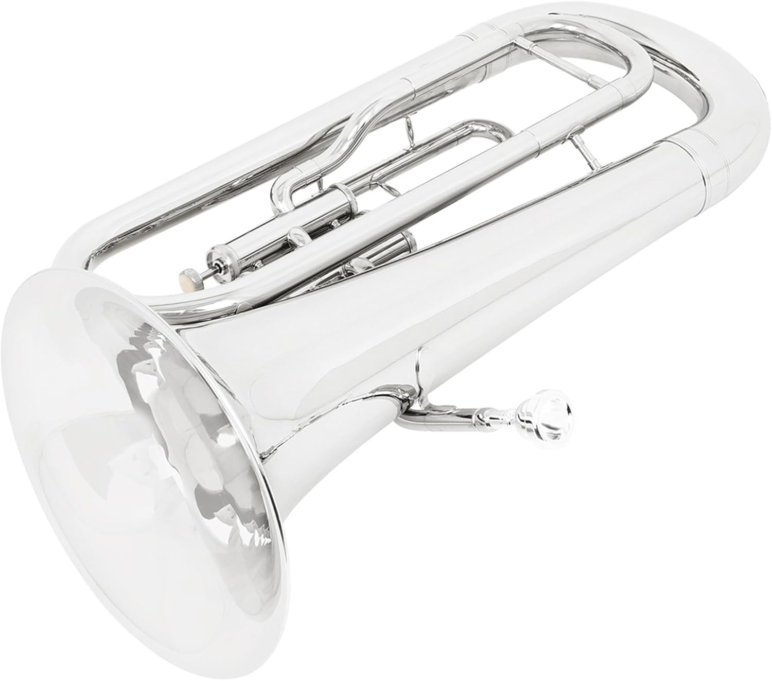 Euphonium, Silver Plated, Professional Brass Instrument for Orchestras & Performances - Bb Euphonium Brass Instrument (Silver)