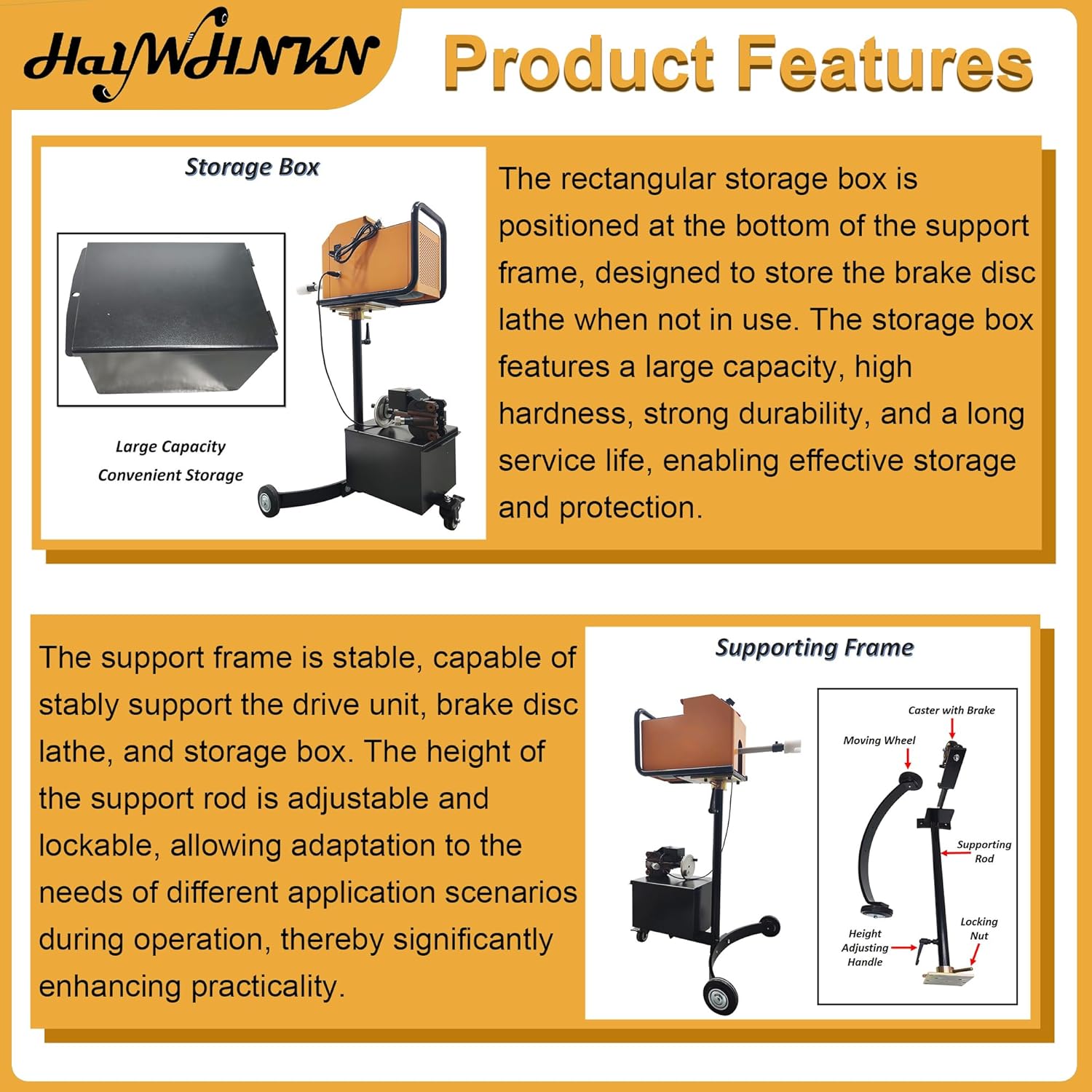 Brake Disc Resurfacing Machine 110V On-Car Brake Disc Lathe Tool Repair Polishing Machine with Robust Cutter Head, 17.72in Dia 0.24-1.65'' Thickness, for Various Vehicles in Auto Repair Shop