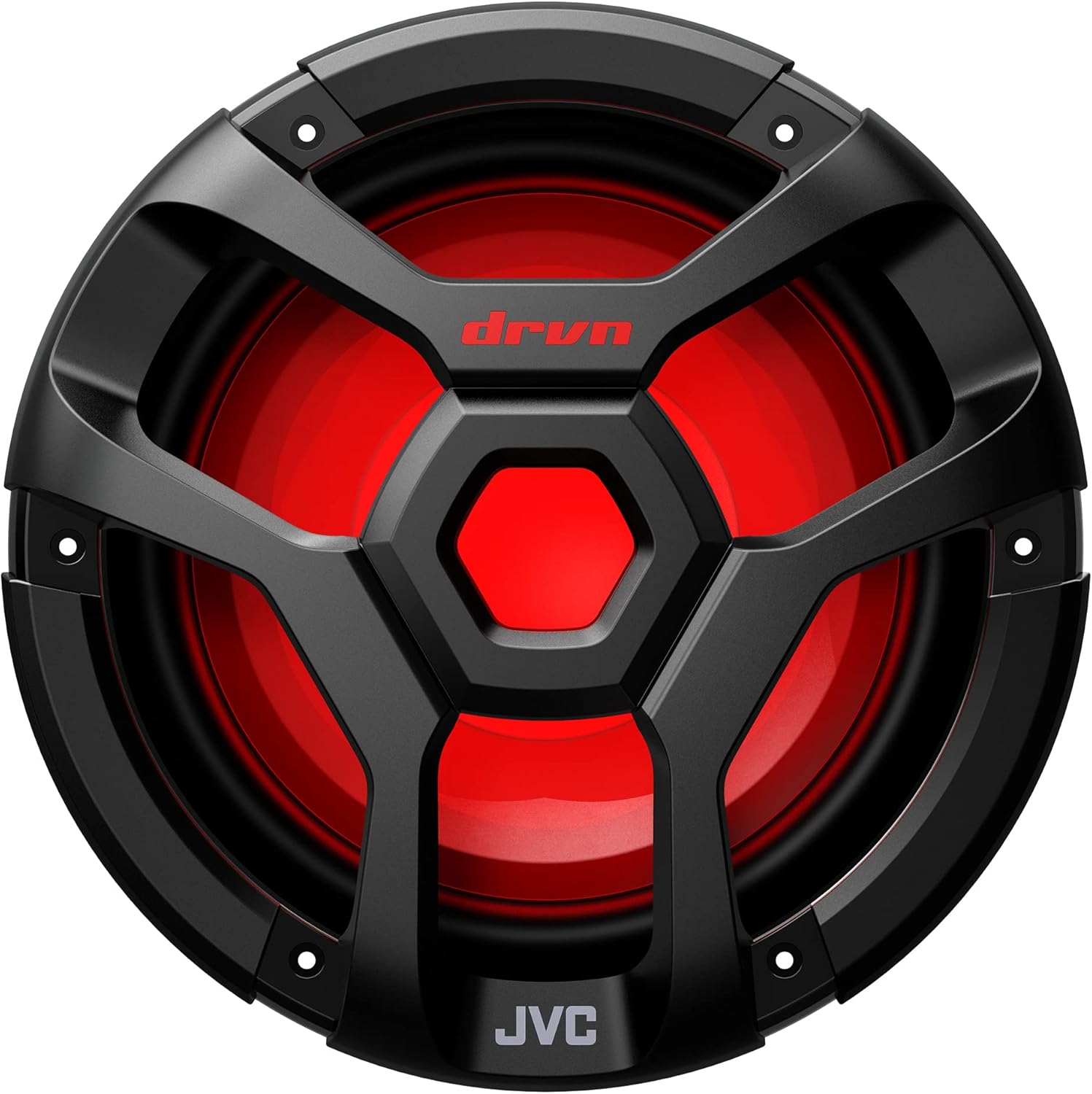 JVC CW-DR1040ML 10-Inch RGB Illunimanation Outdoor Marine/Car Audio Subwoofer - 1,300 Watt Single Black Waterproof Bass Loud Speaker for Marine Stereo Sound System
