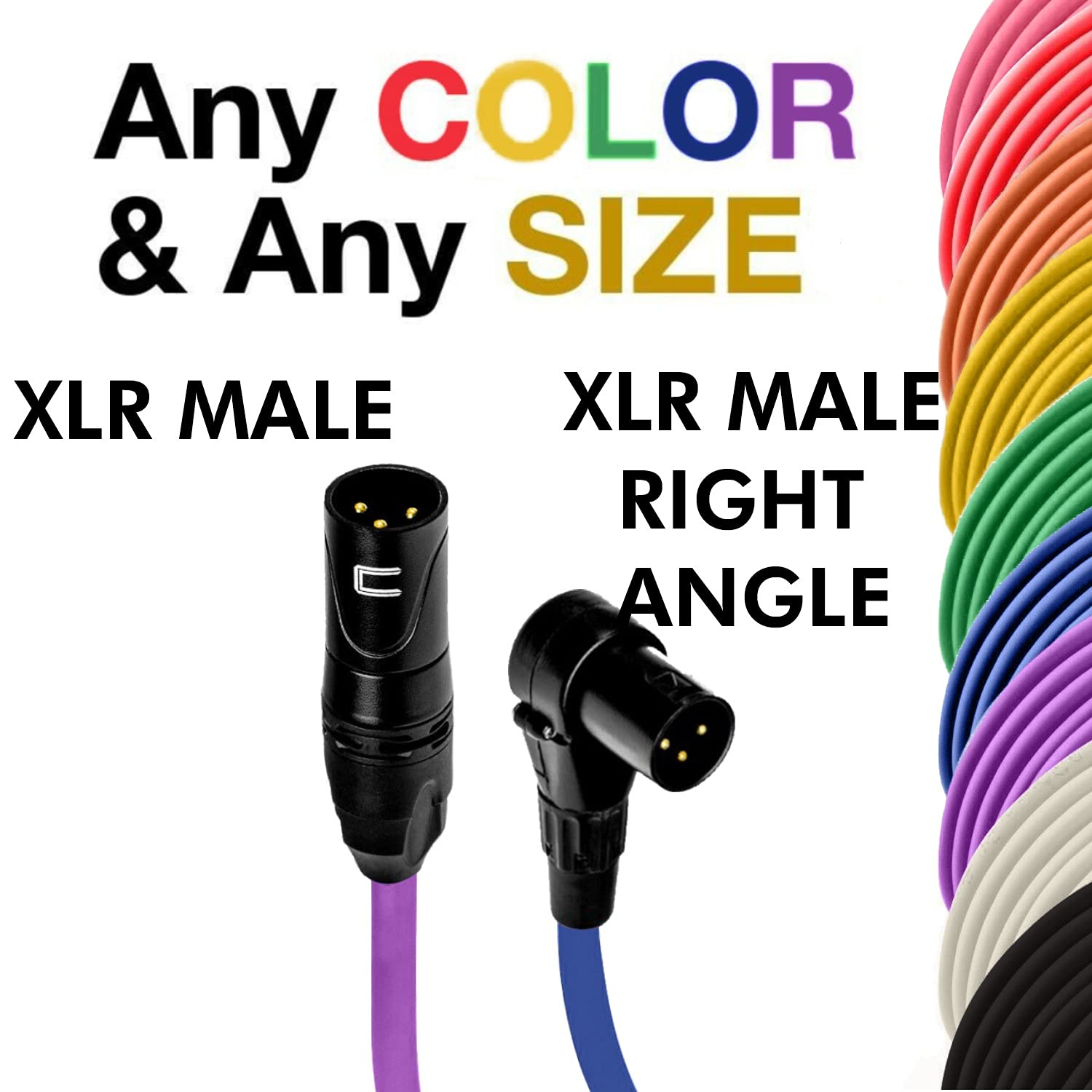 Balanced XLR Cable Male to Right Angle - 100 Feet Green - Pro 3-Pin Microphone Connector for Powered Speakers, Audio Interface or Mixer for Live Performance & Recording