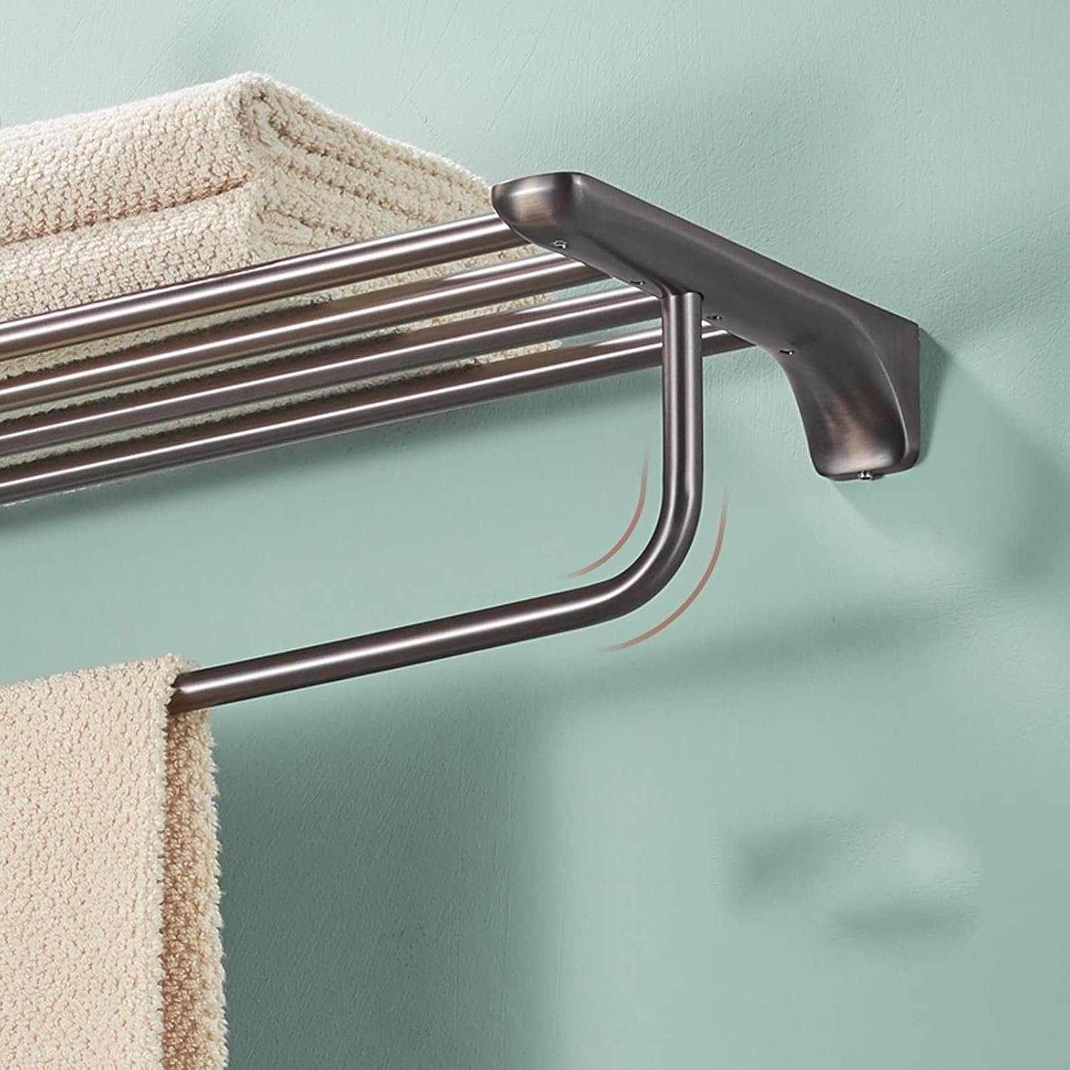 Shower Caddy Bathroom Shelf Wall Mounted Bathroom Wall Shelves with Towel Bar，Double Bath Towel Bar，23 Inch Bathroom Single Towel Bar, Towel Holder Wall Mount Shower Organizer (Size : C)